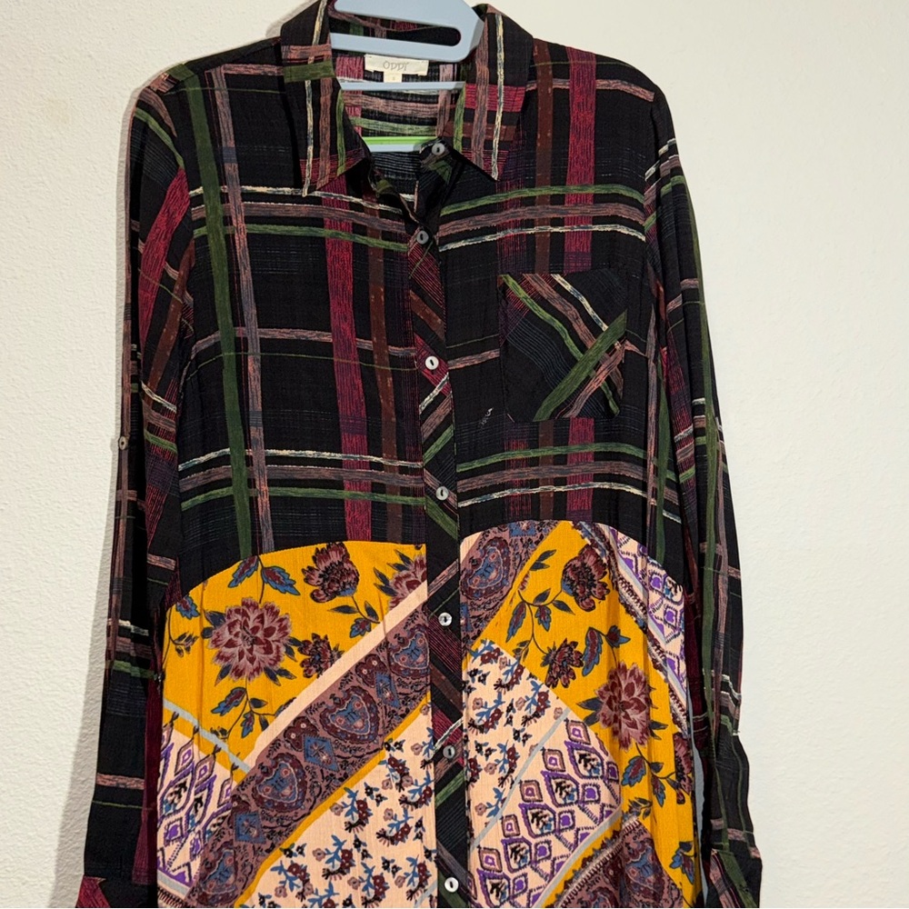 ODDY Bohemian button up long sleeve fringe Dress duster cardigan small S free - Picture 4 of 16